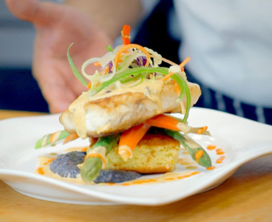 entree dish with vegetables