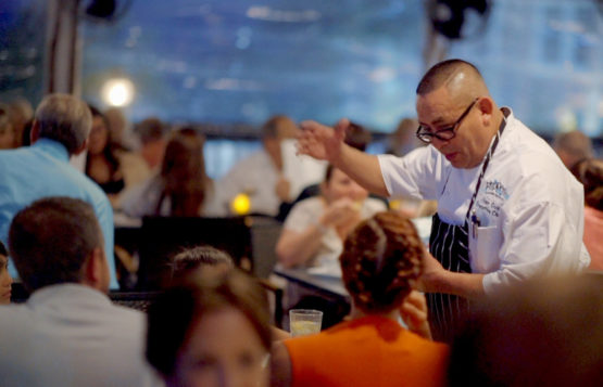 chef cruz socializing with guests